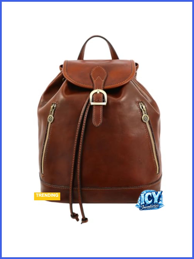Italian Leather Backpack - Handmade Full Grain Cowhide Casual Daypack